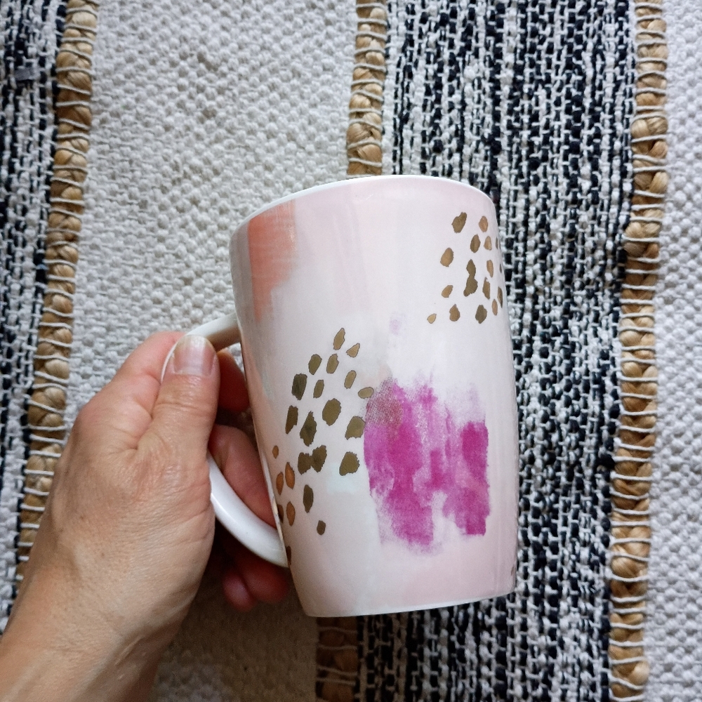 3/$15 Pink and Gold Patterned Mug